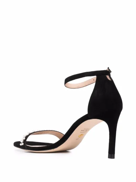 Shop Stuart Weitzman 88mm Naked Sue embellished sandals with Express Delivery - FARFETCH