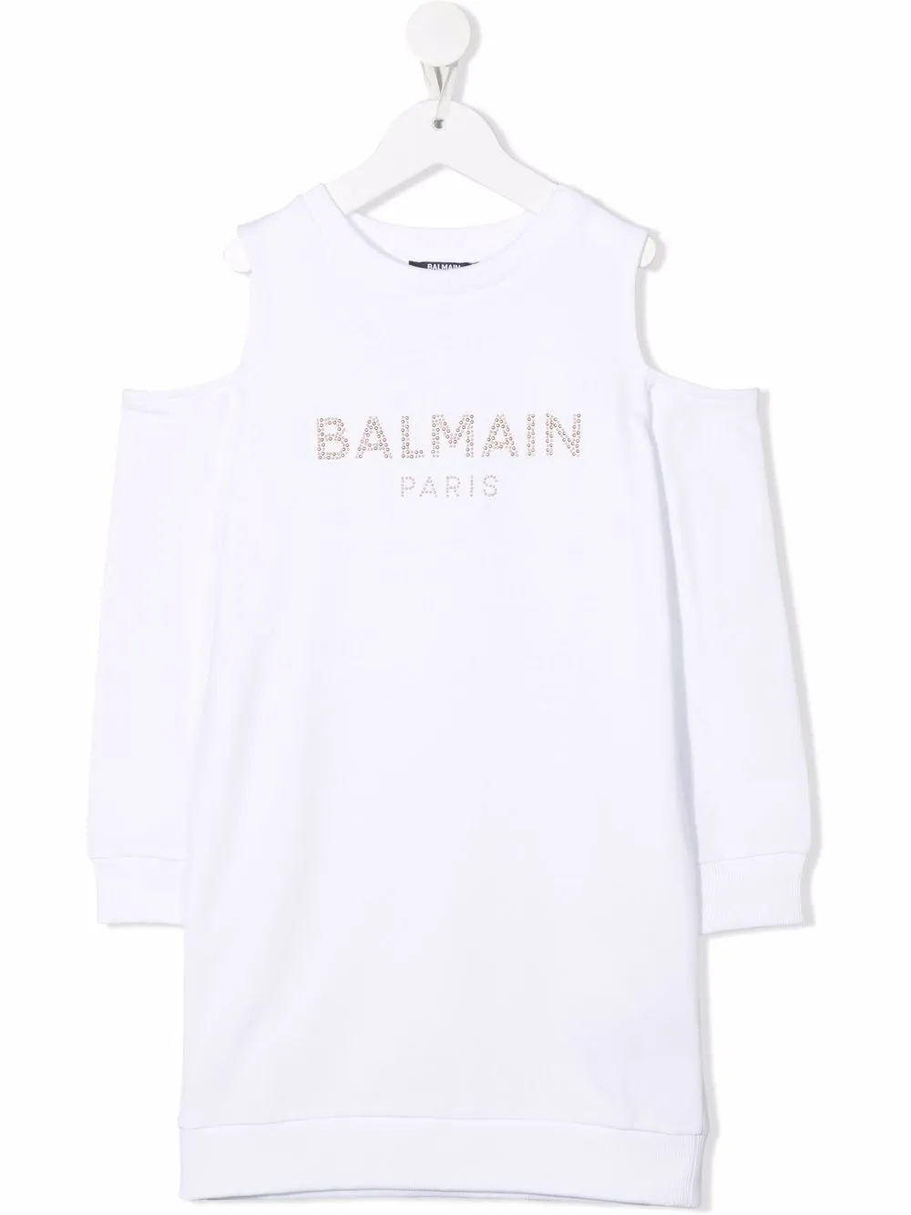 

Balmain Kids vestido estilo suéter con detalle de lentejuelas - Blanco