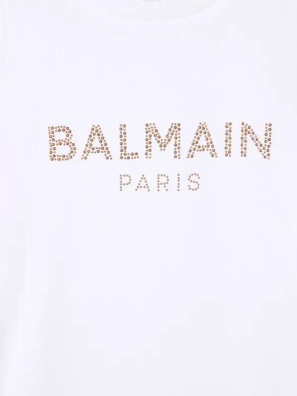 Shop Balmain Kids sequin-embellished 