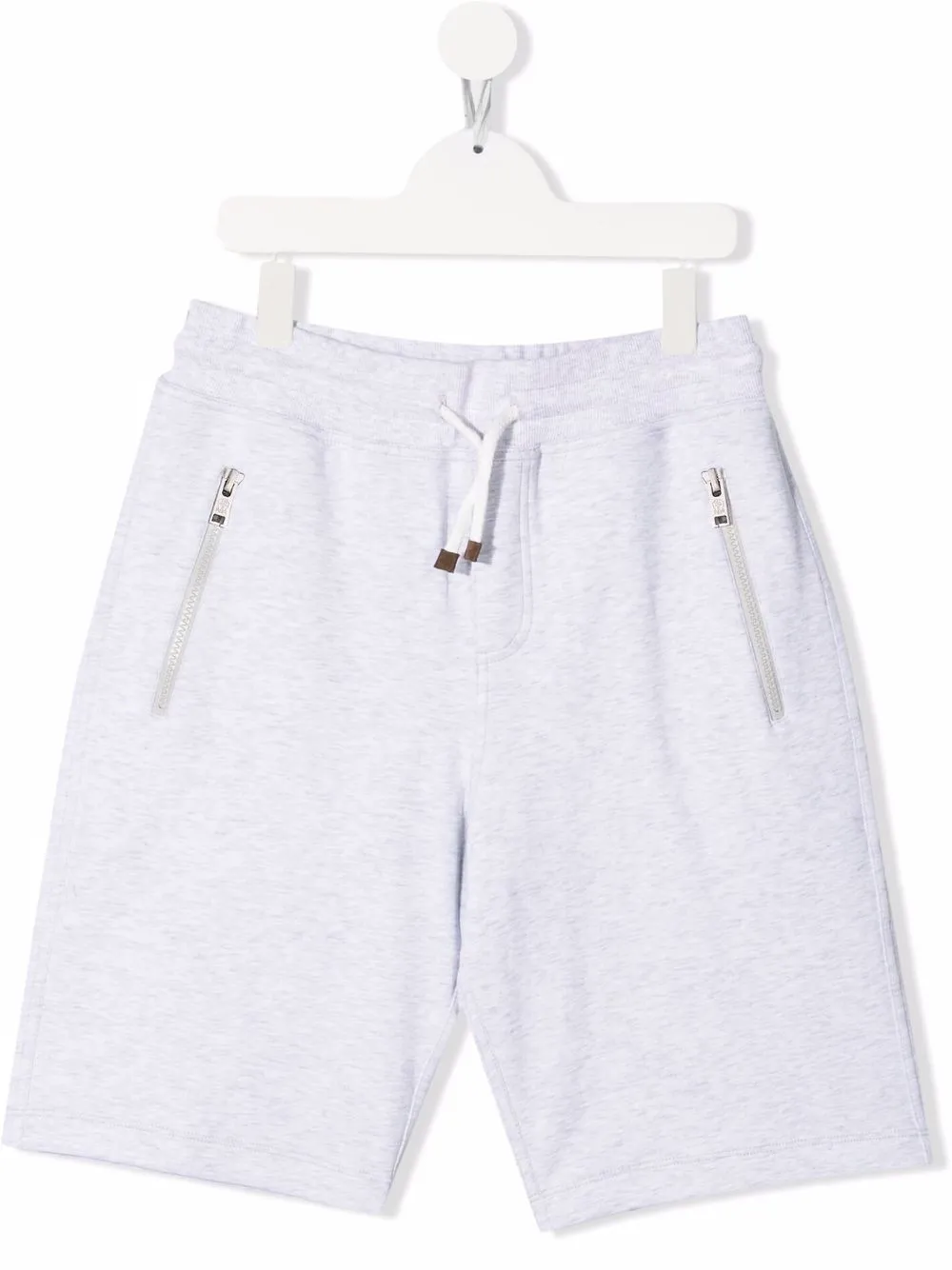 

Brunello Cucinelli Kids TEEN zip-detail jogger shorts - Grey