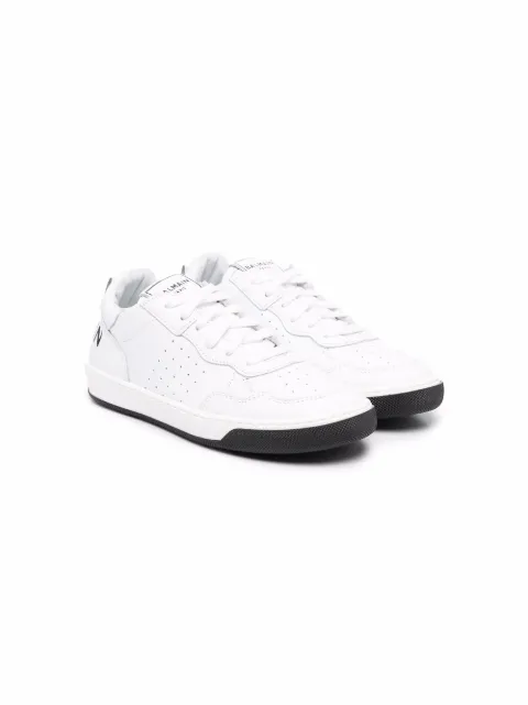 Balmain Kids leather lace-up sneakers