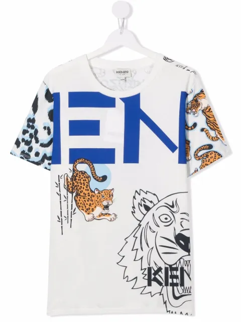 kenzo kids 老虎印花t恤