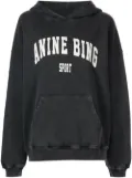 ANINE BING harvey combed-cotton hoodie - Black