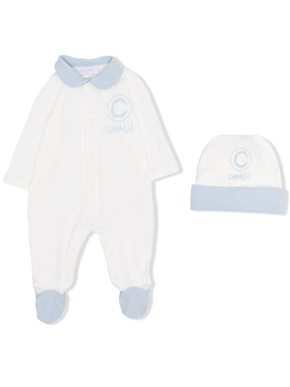 

Roberto Cavalli Junior pijama con logo estampado - Blanco