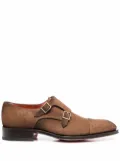 Santoni double monk strap shoes - Brown