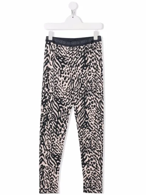 Kenzo Kids ليغينغ بطبعة جلد الفهد