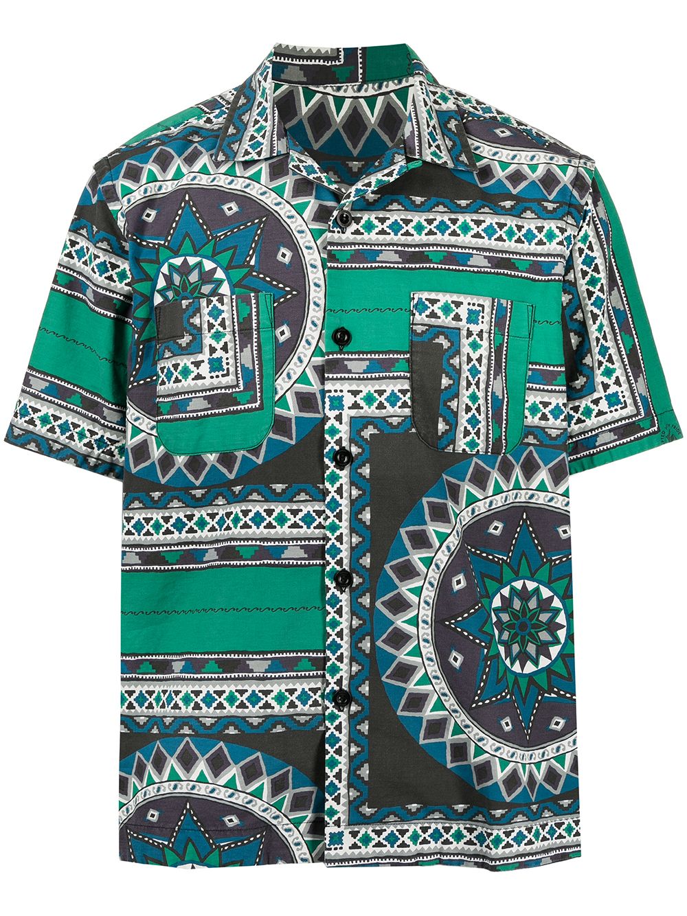 

sacai camisa con estampado geométrico - Verde