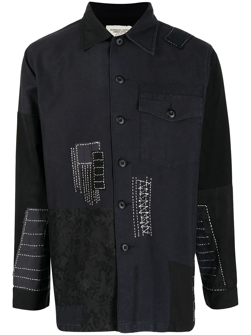 

Maharishi camisa con diseño patchwork - Negro