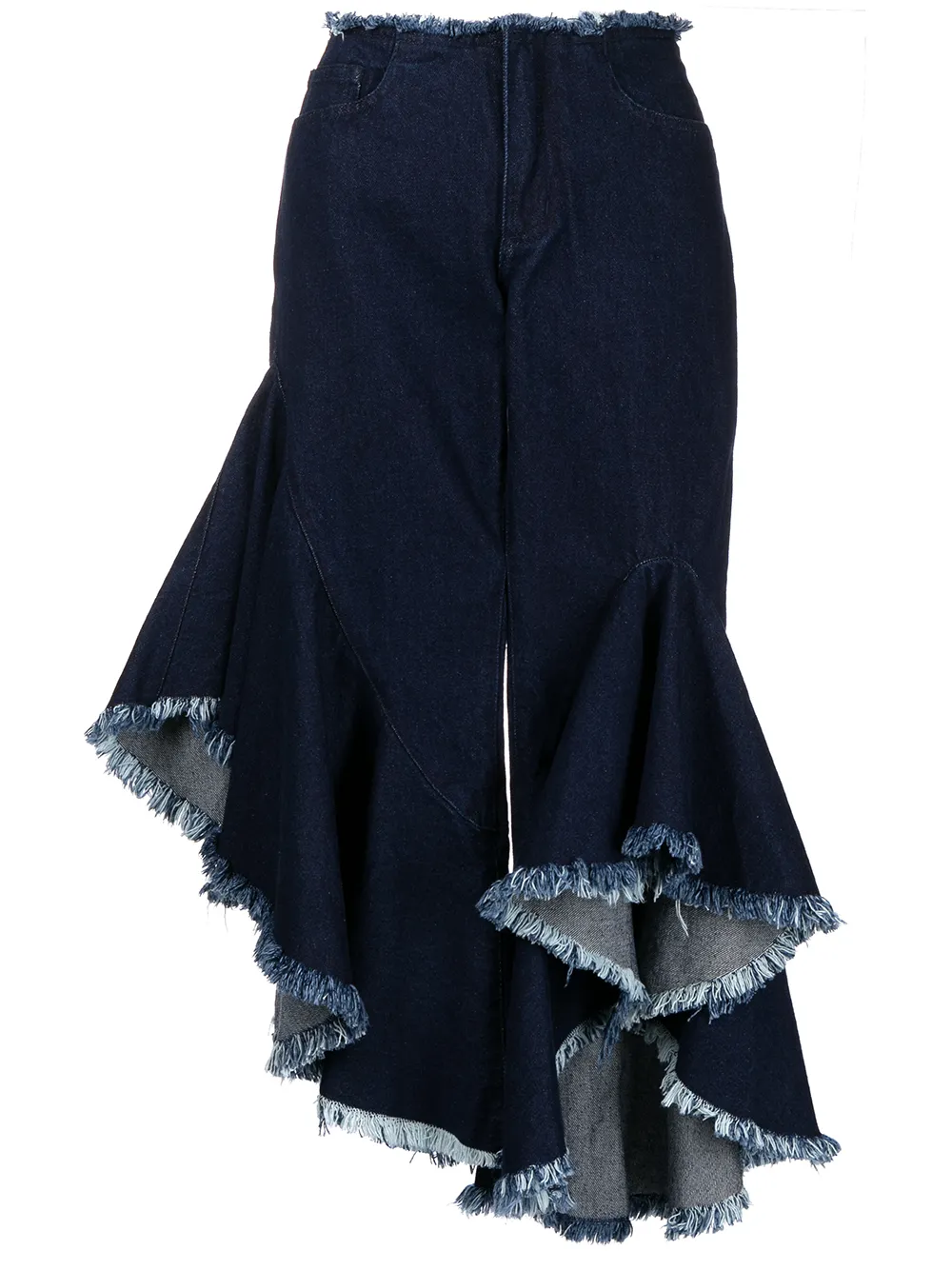 Marques'Almeida укороченные джинсы с оборками