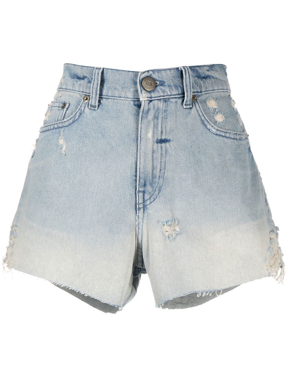 

TWINSET ripped-detail shorts - Blue