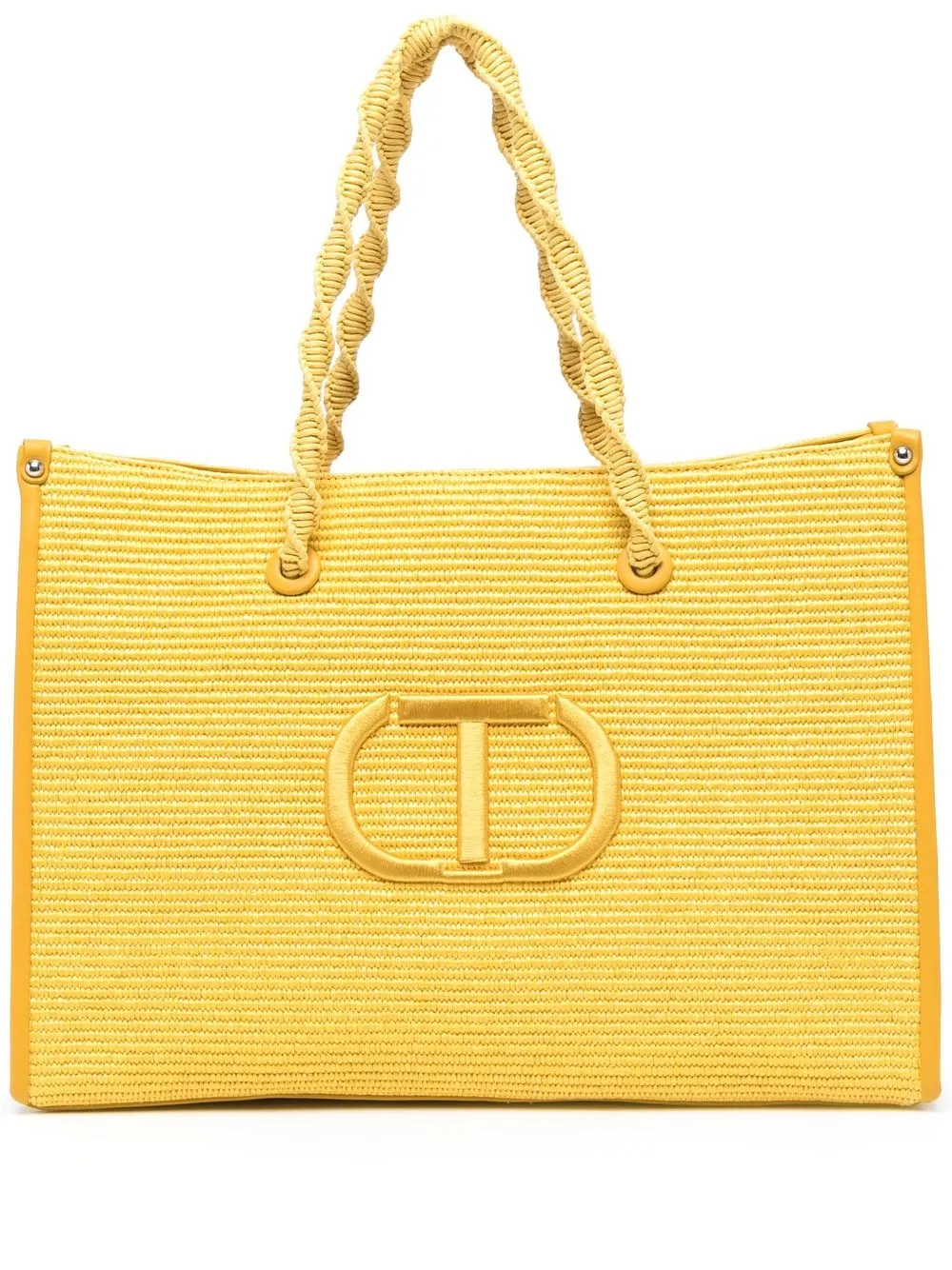 

TWINSET embroidered logo tote bag - Yellow