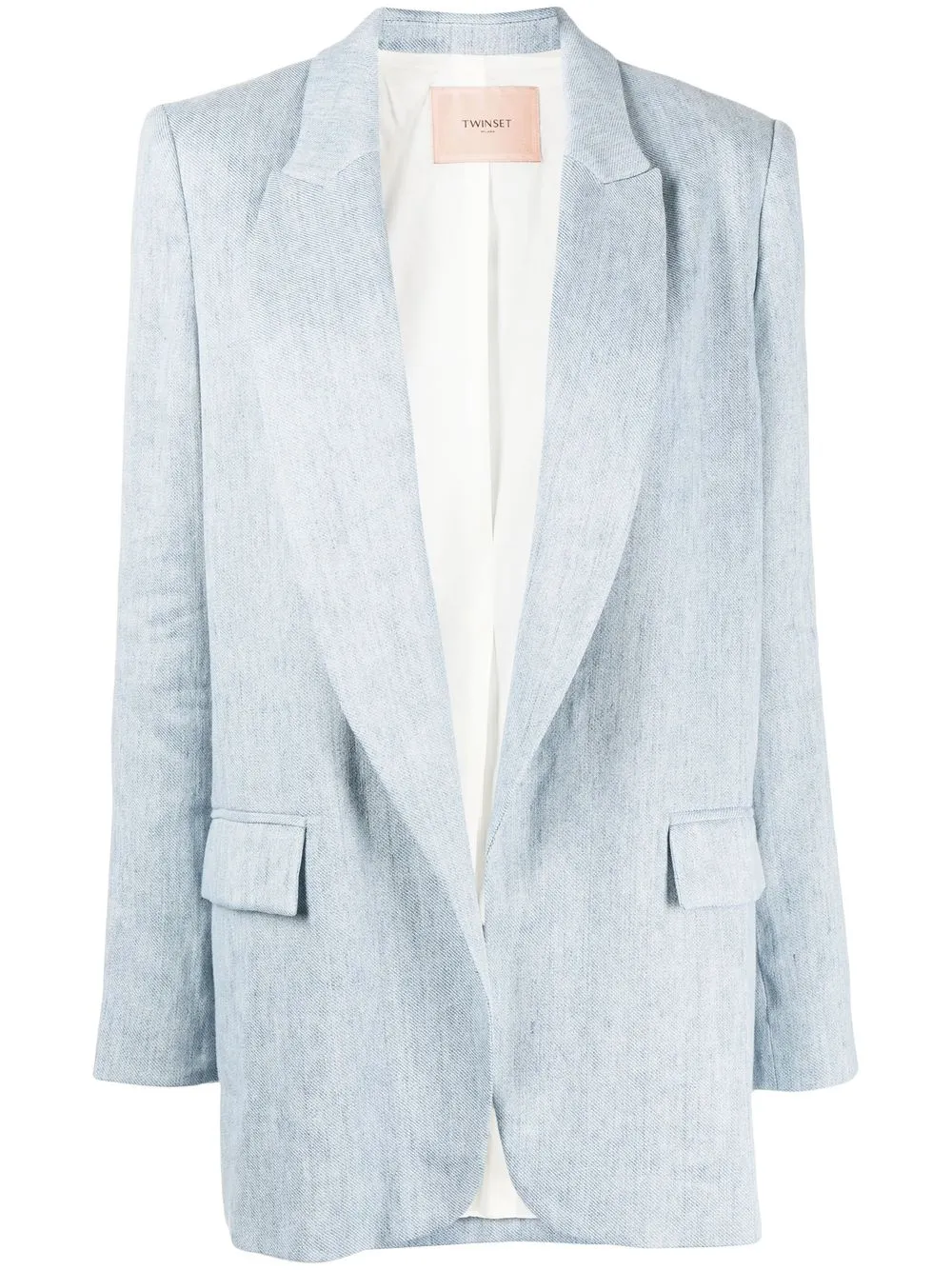 

TWINSET open-front detail blazer - Blue