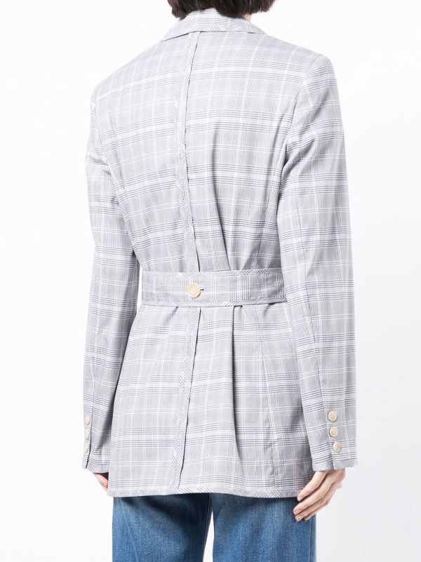 Check hot sale belted blazer