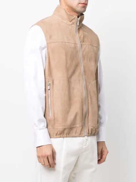 Brunello Cucinelli Suede high-neck Gilet - Farfetch Brunello Cucinelli Suede high-neck Gilet - Farfetch