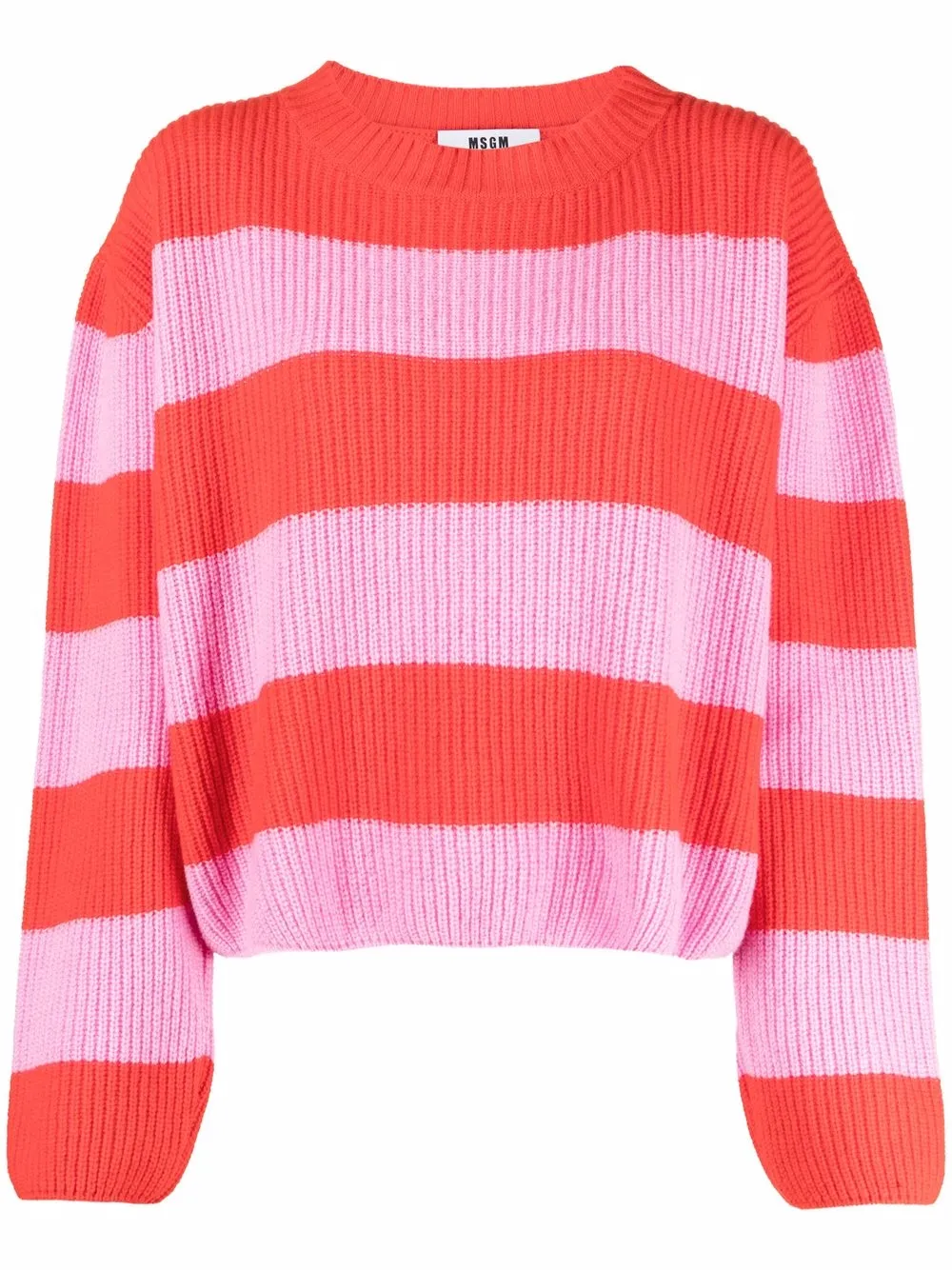 

MSGM horizontal stripe ribbed-knit jumper - Red