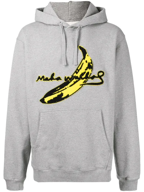 Maharishi logo-patch cotton hoodie