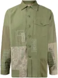 Maharishi patchwork-detail cotton shirt - Green