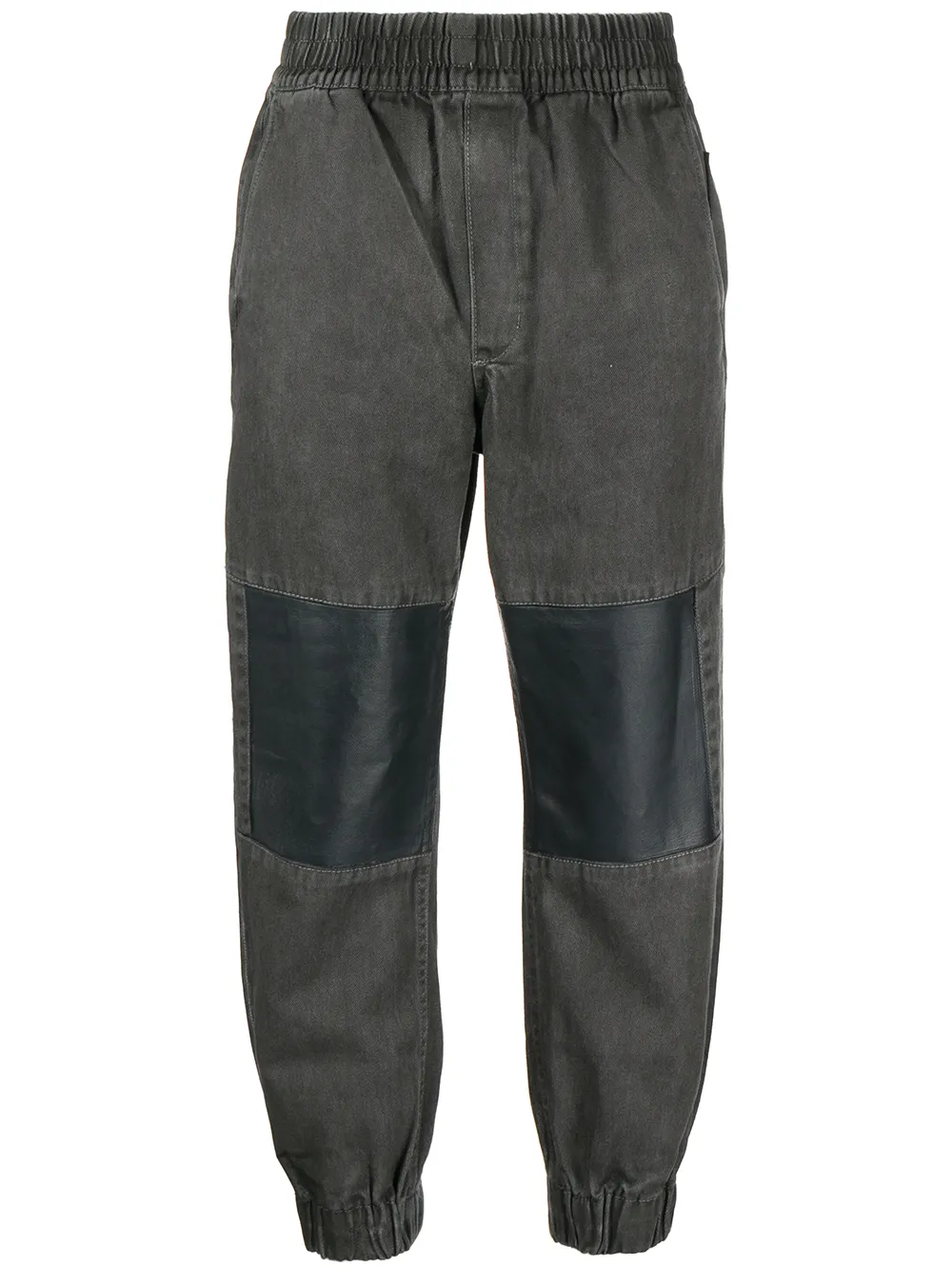 

izzue panelled denim track pants - Grey