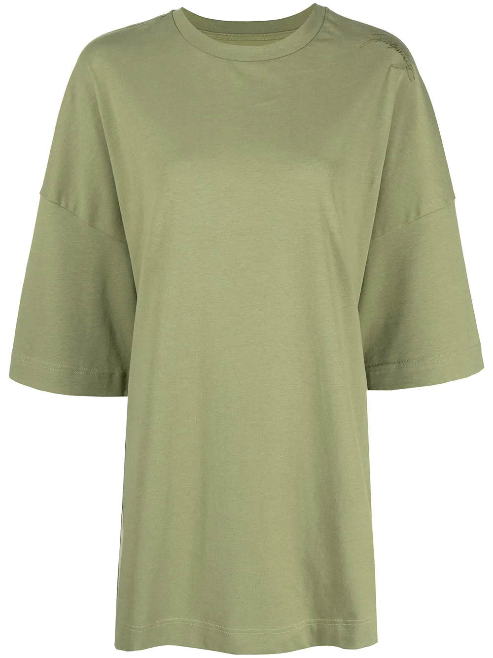 

izzue round neck pleated T-shirt dress - Green