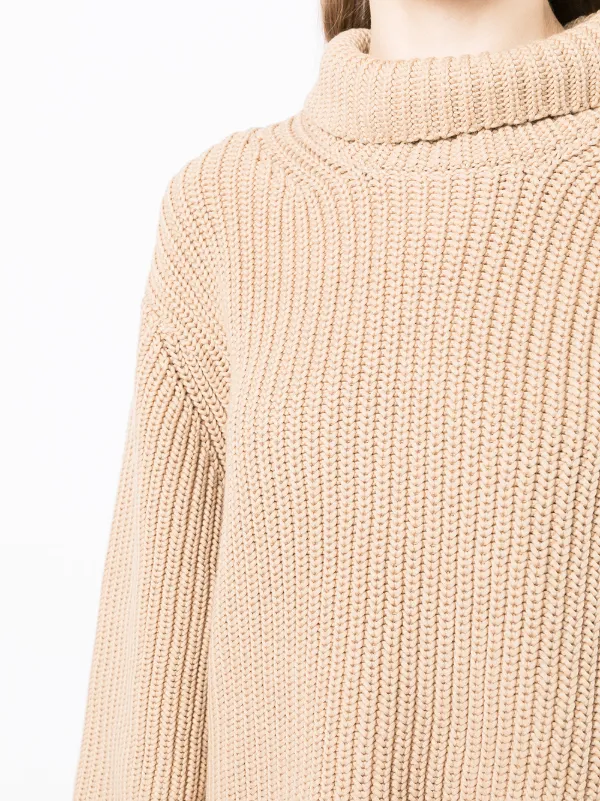 Remain Ribbed-knit Roll Neck Jumper - Brown