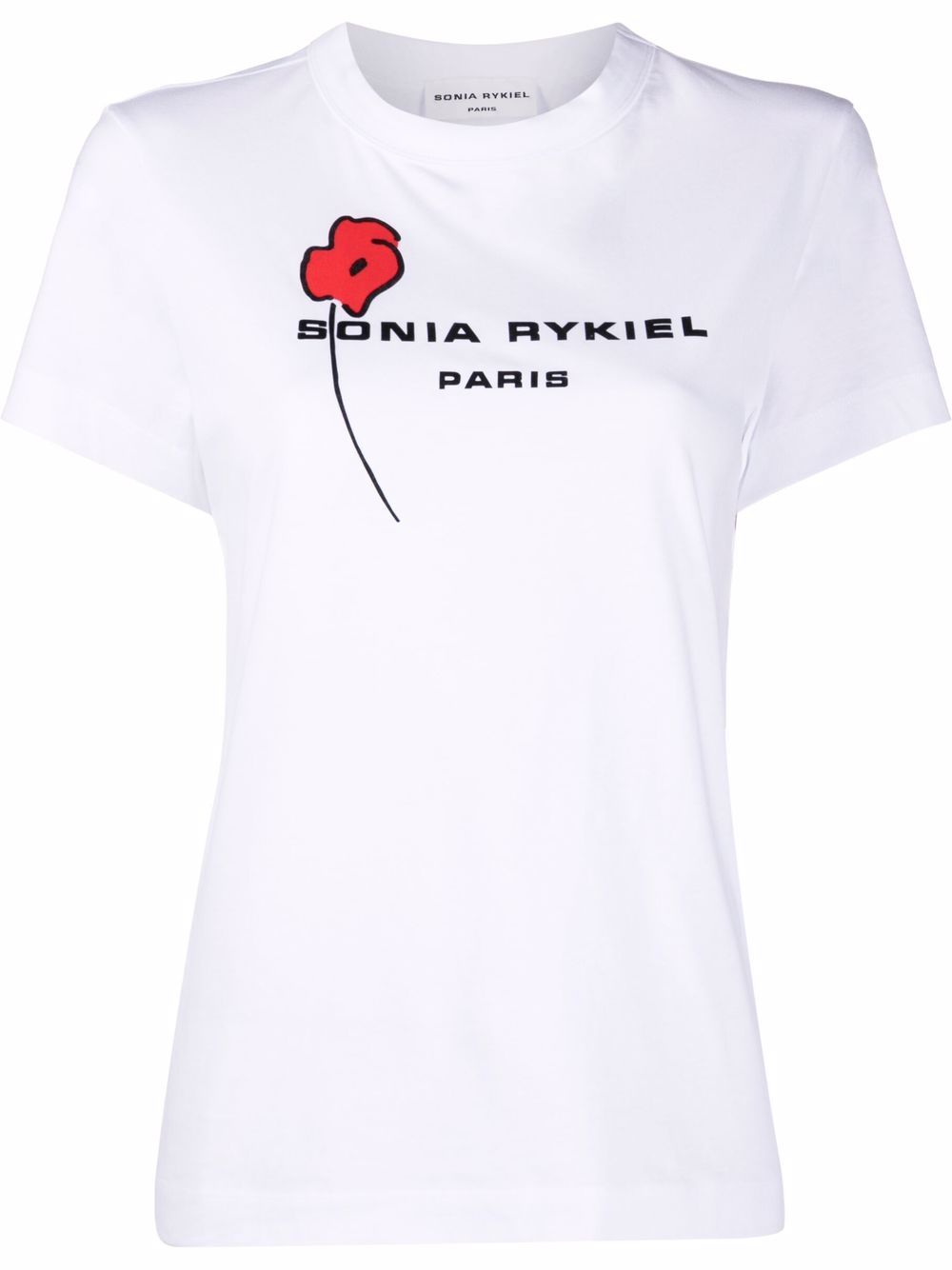 poppy-print short sleeved T-shirt