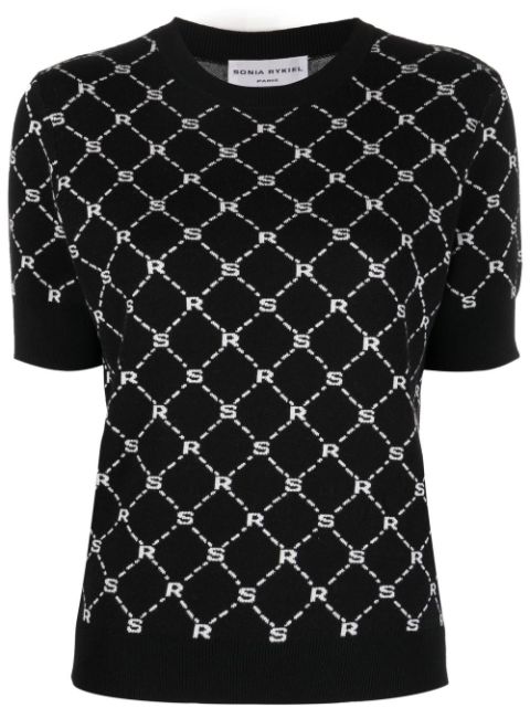 Sonia Rykiel monogram-pattern knitted top