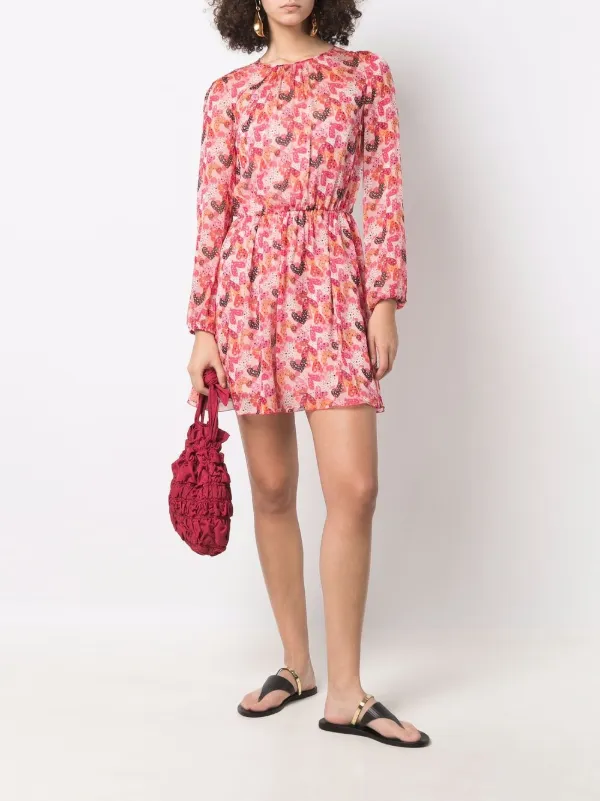 RED Valentino heart-print Long Sleeved Mini Dress - Farfetch