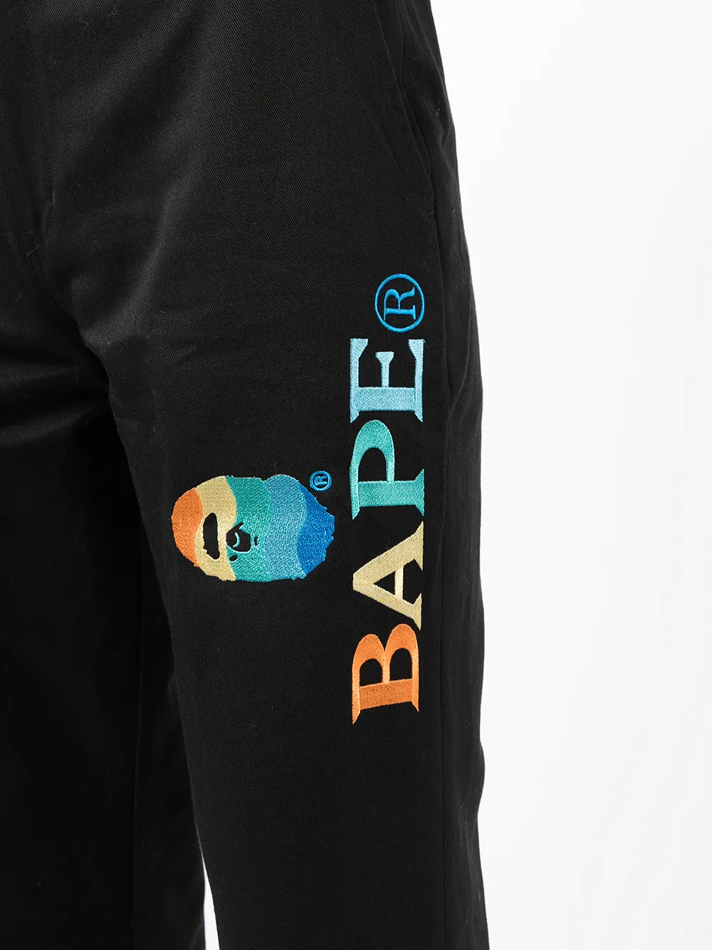 фото A bathing ape® брюки прямого кроя с вышитым логотипом