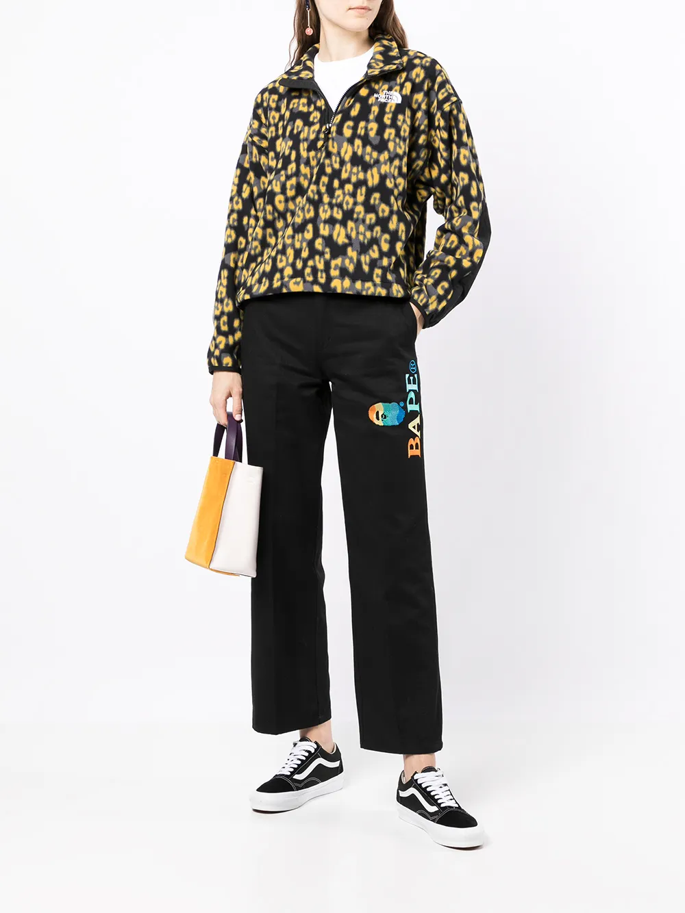 фото A bathing ape® брюки прямого кроя с вышитым логотипом