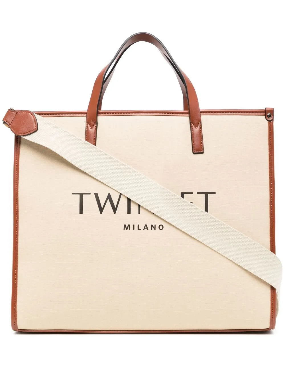 

TWINSET logo-print tote bag - Brown