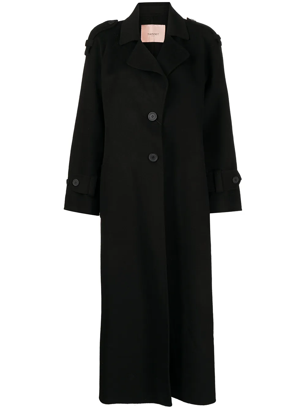 

TWINSET single-breasted wool-blend coat - Black