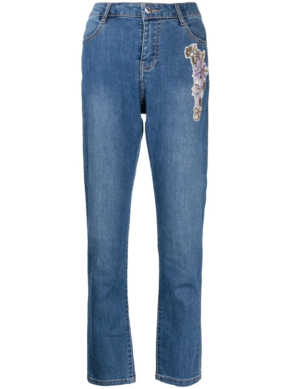 

TWINSET jeans rectos bordados - Azul