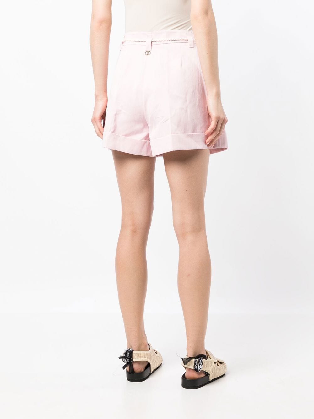 Shop Twinset Tied Waist Shorts In Pink