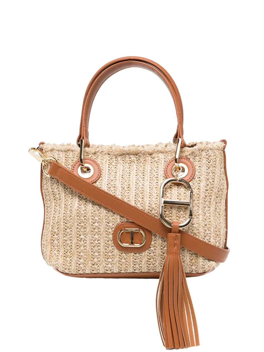 

TWINSET tote con placa del logo - Marrón