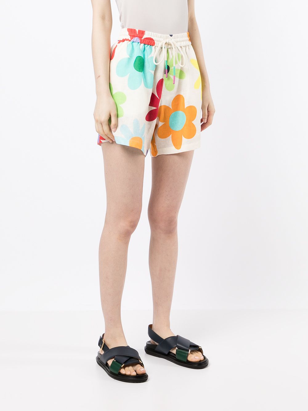 фото Mira mikati floral-print linen shorts