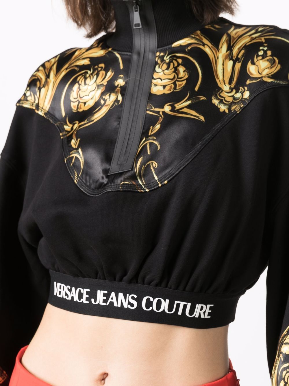 Versace Baroque Print Cropped Top - Farfetch