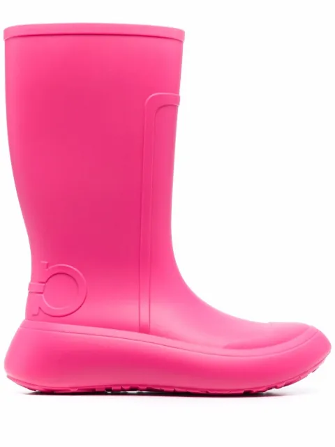 Ferragamo Gancini raised-logo rain boots