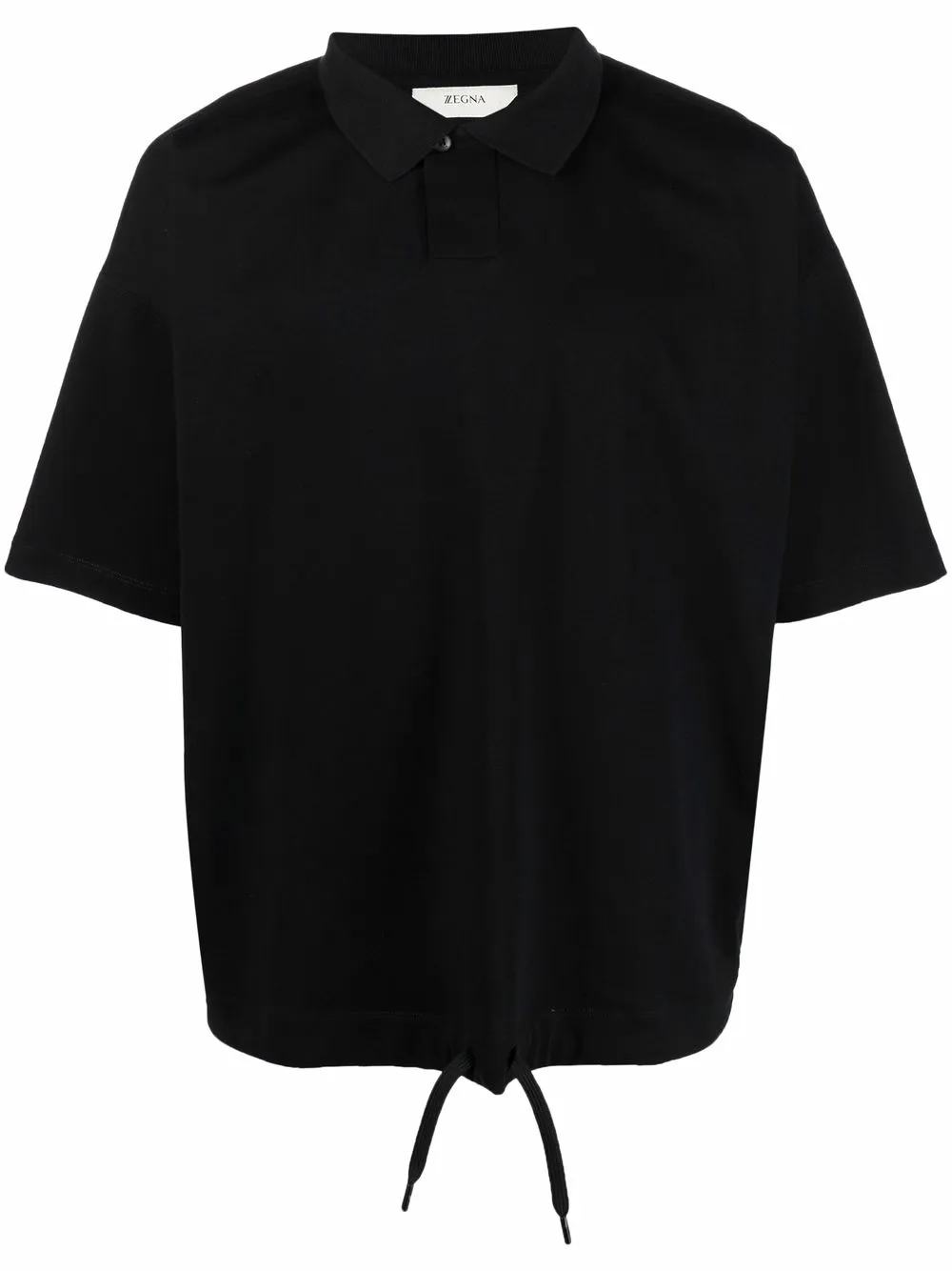 

Zegna playera tipo polo con cordón en el dobladillo - Negro