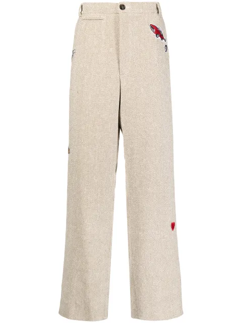DUOltd patch-detailed straight-leg trousers