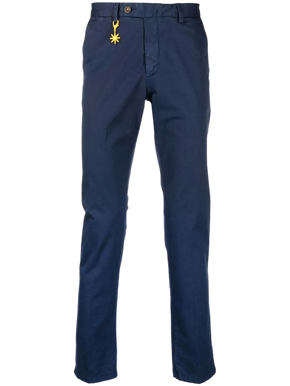 

Manuel Ritz logo-charm regular chino trousers - Blue