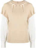 Max & Moi two-tone drawstring hoodie - Neutrals