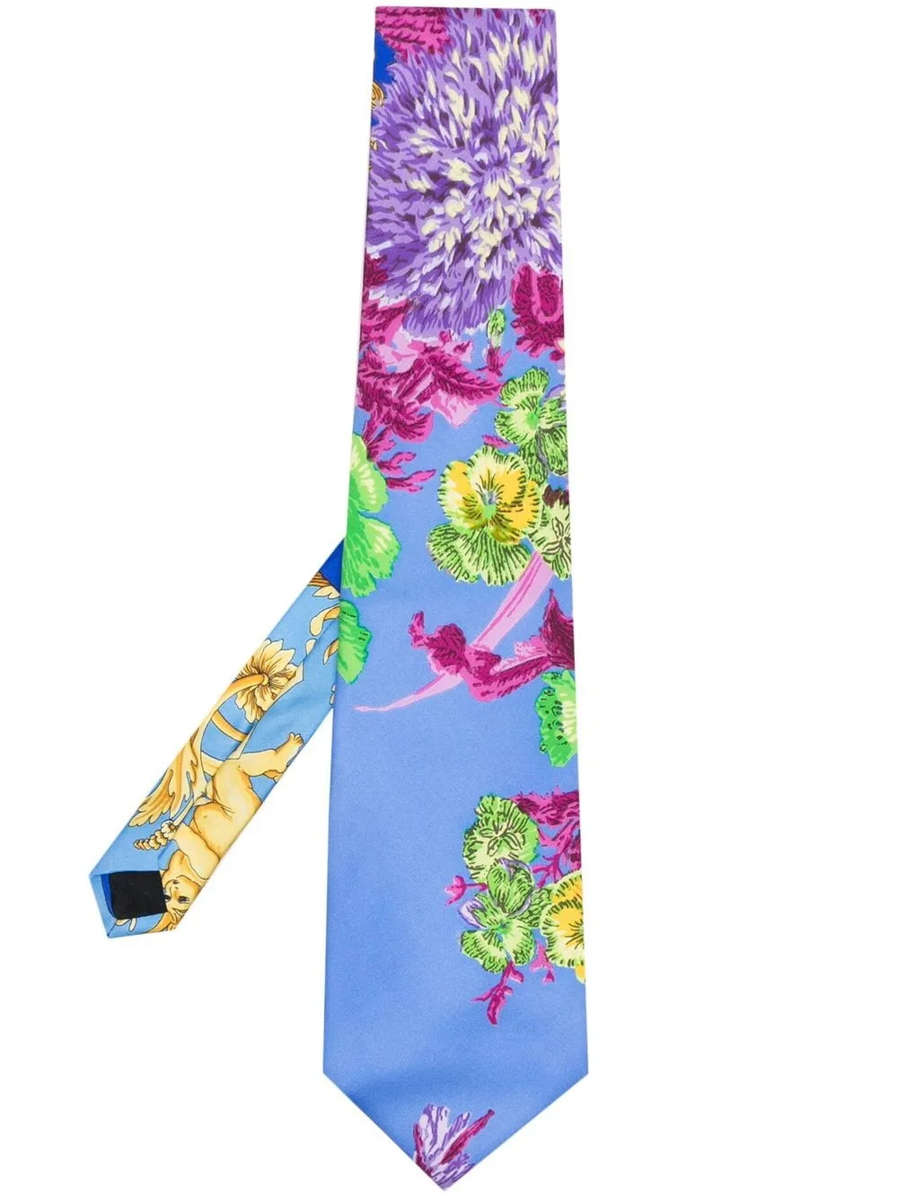 

Versace Pre-Owned corbata de seda con estampado floral 1990 - Azul