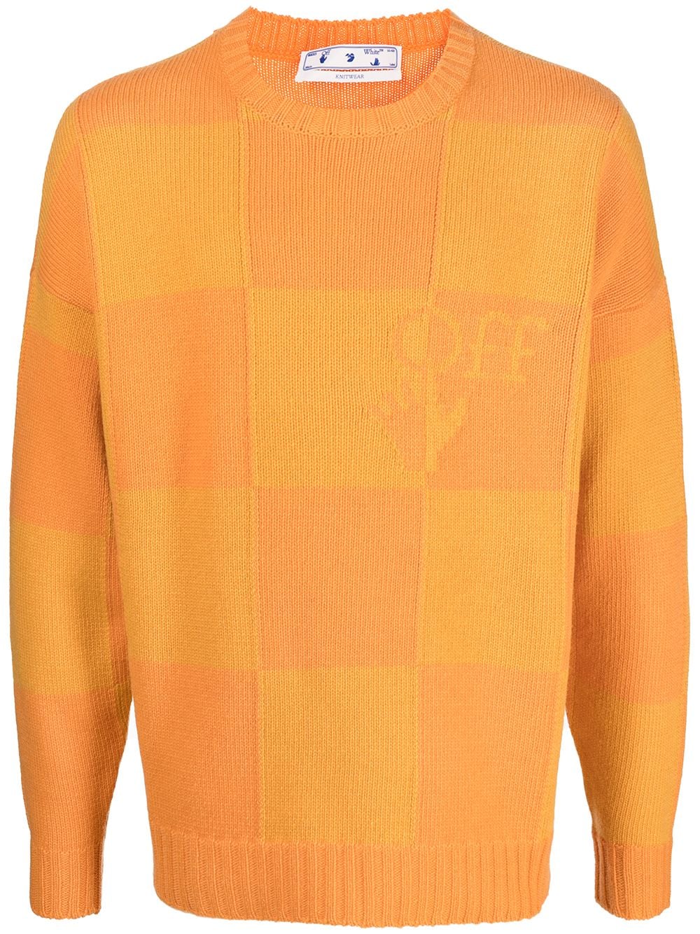 checkerboard logo intarsia-knit jumper