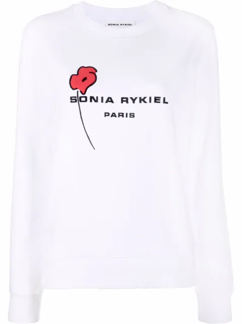 Sonia Rykiel poppy-print logo sweatshirt 