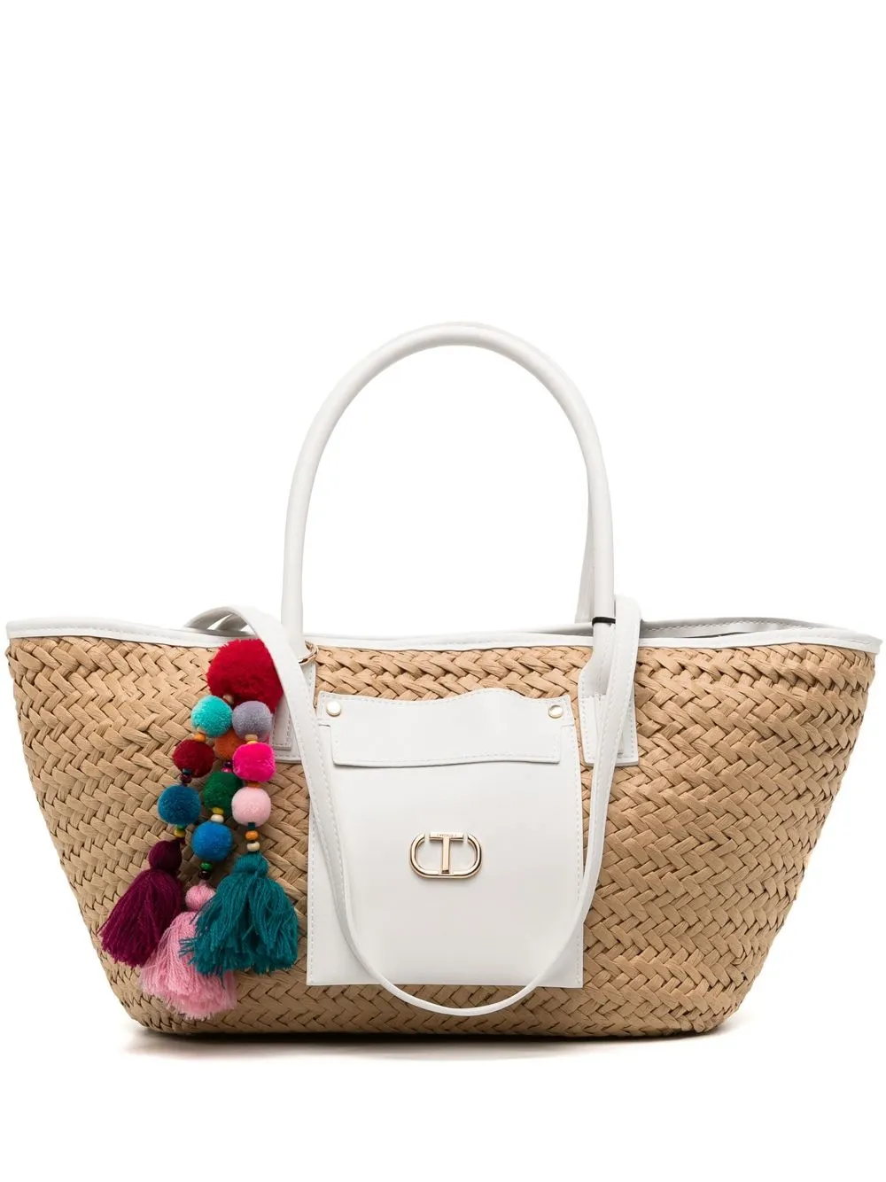 

TWINSET tote com pompones - Marrón