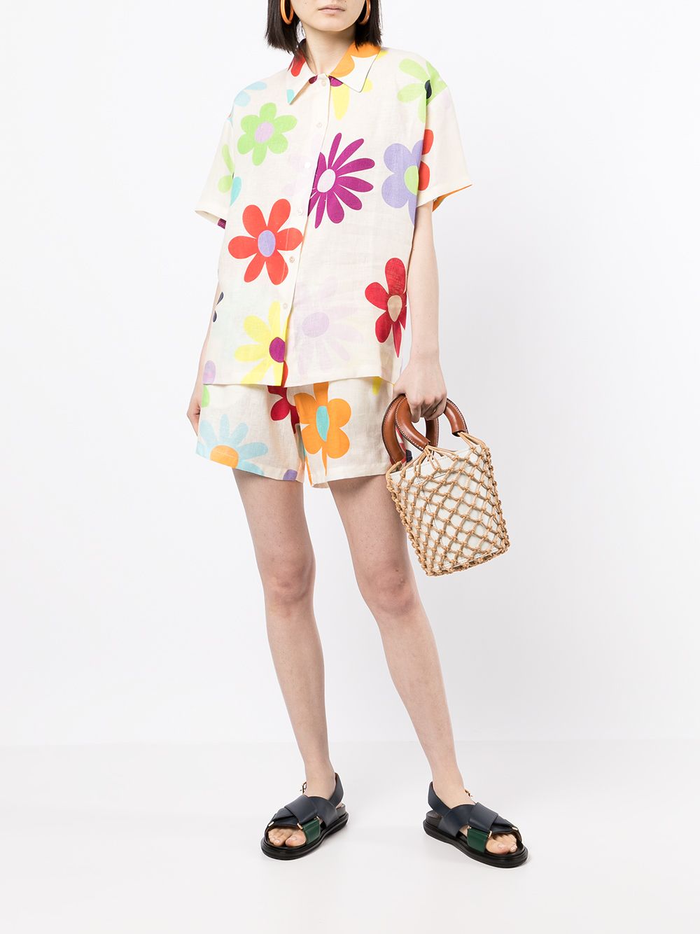 фото Mira mikati floral-print linen shirt