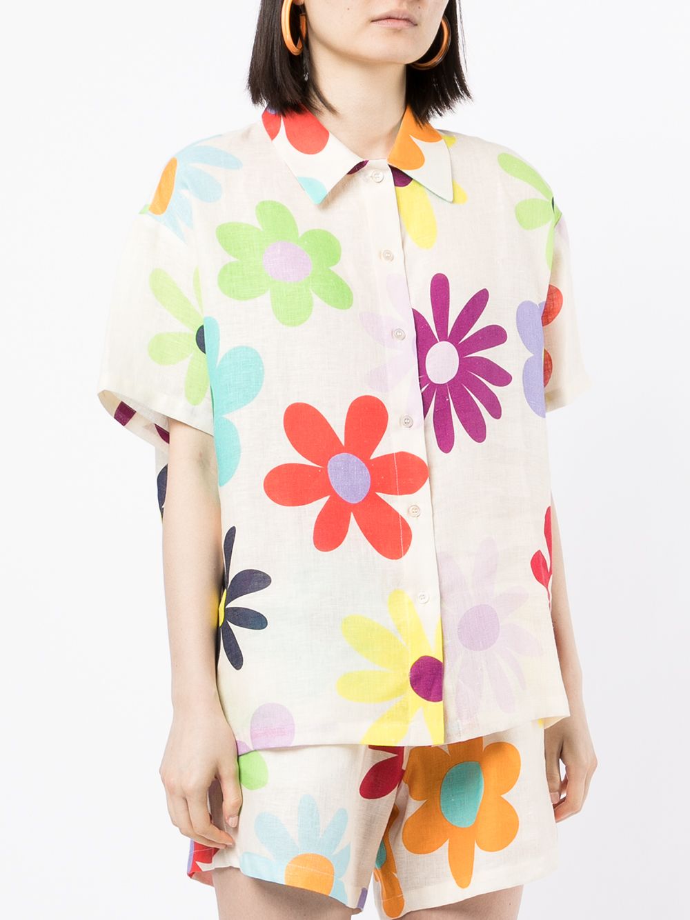 фото Mira mikati floral-print linen shirt