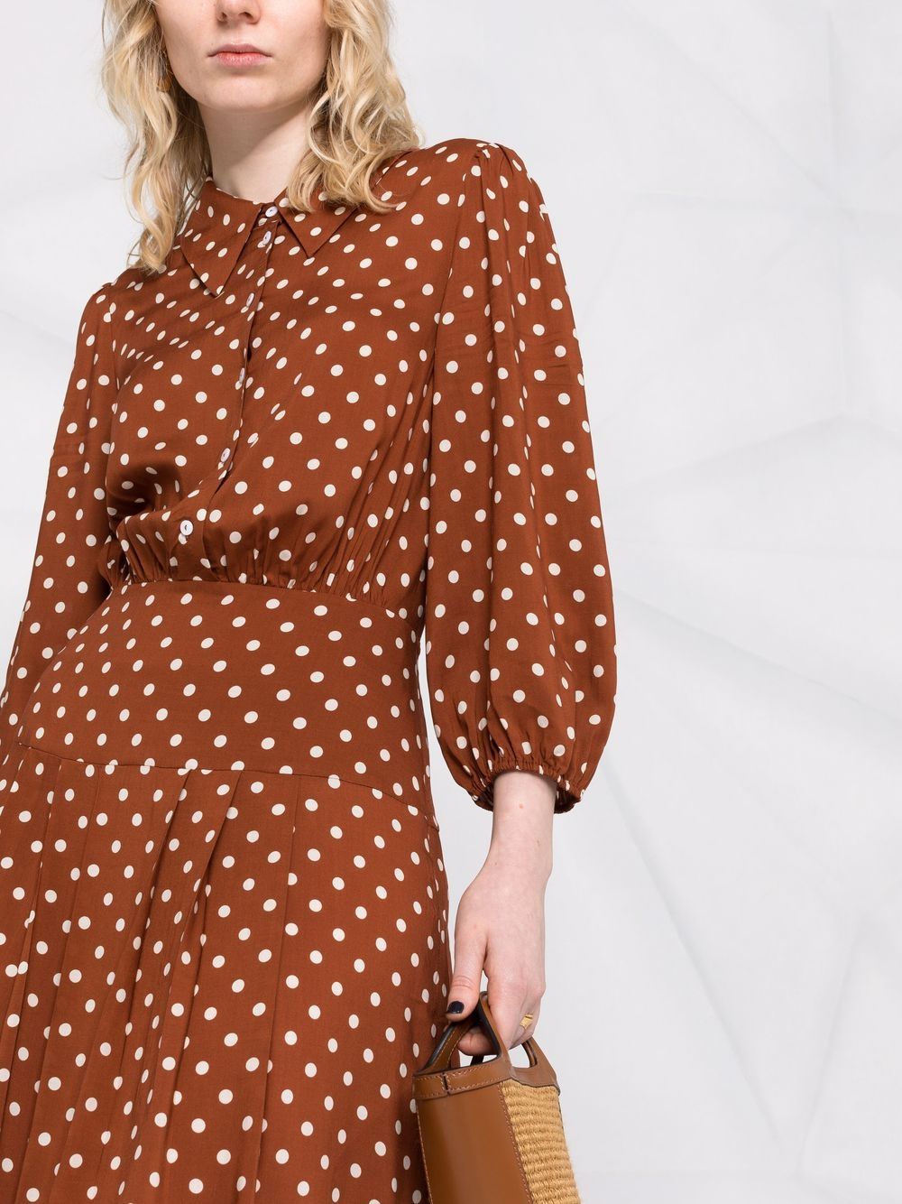 Rixo Izzy polka-dot Pleated Shirt Dress - Farfetch