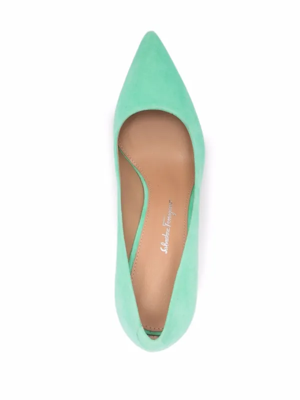 Ferragamo Ilary X5 105mm Suede Pumps | Green | FARFETCH