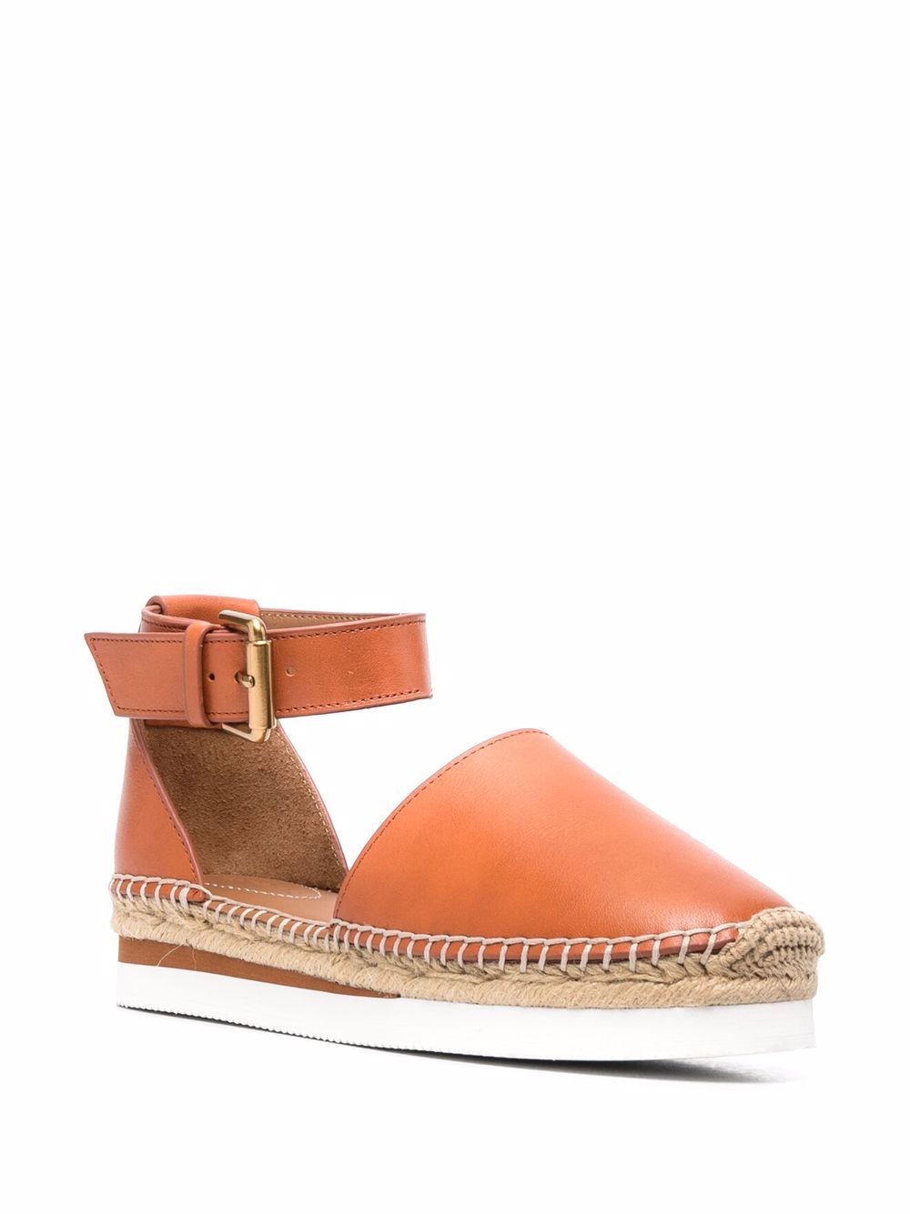 See by Chloé Glyn leren espadrilles - Bruin